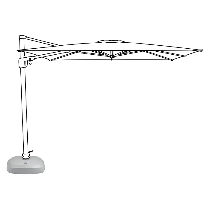 Suncomfort Schirmständer - L x B: 91,5 x 91,5 cm, Passend für: Suncomfort Ampelschirme, Grau - Illustration eines freistehenden Sonnenschirms mit quadratischem Schirm und stabilem Fuß. Ideal für Garten, Terrasse und Balkon.