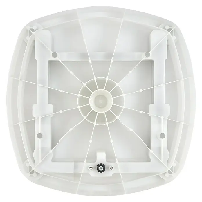 Suncomfort Schirmständer - L x B: 91,5 x 91,5 cm, Passend für: Suncomfort Ampelschirme, Grau - Ansicht der weißen Basis eines Hockers, die ein robustes und unterstützendes Design mit Verstrebungen und Befestigungspunkten zeigt.