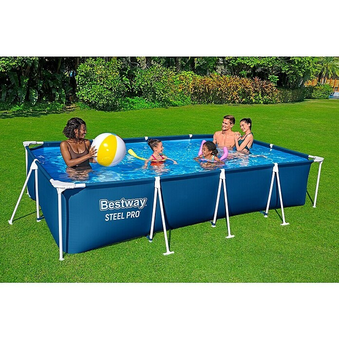 Bestway Opzetzwembad Steel Pro Set 400 (l x b x h: 400 x 211 x 81 cm, Blauw, 5.700 l) | BAUHAUS