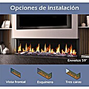 Focalpoint Chimenea eléctrica Ennolux LCD 59 (1.400 W, Gris/Negro, L x An x Al: 21,95 x 152,5 x 53 cm) | BAUHAUS