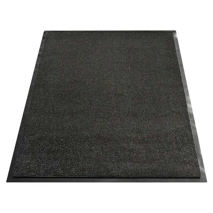 Fußmatte Monochrom - Schwarz, 180 x 60 cm, 100 % Polyamid - Schwarze, rechteckige Schmutzfangmatte mit dunklem Rand für den Innenbereich.
