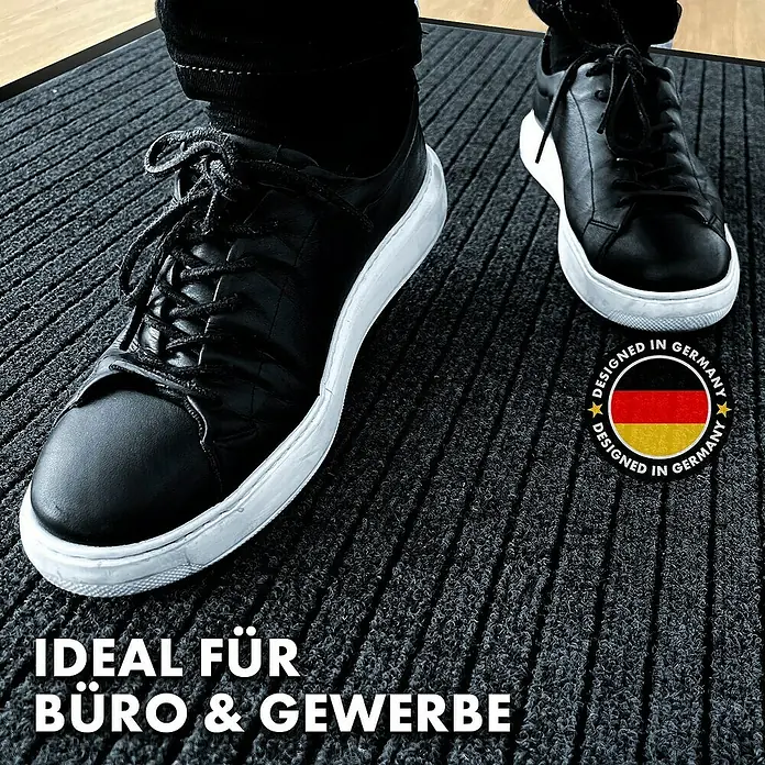 Fußmatte Dura - Anthrazit, 150 x 90 cm, 100 % Polypropylen - Die hochwertige Schmutzfangmatte "Made in Germany" ist ideal für Büro und Gewerbe. Perfekt für stark frequentierte Bereiche.