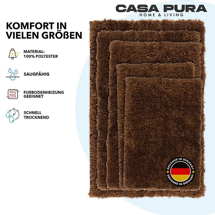 Floordirekt Badteppich Sky (120 x 70 cm, Braun, 100% Polyester) | BAUHAUS