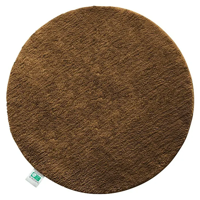 Floordirekt Badteppich Sky - 95 x 95 cm, Braun, 100% Polyester - Brauner runder Teppich mit Etikett, ideal für die Dekoration von Wohnräumen und zur Erhöhung des Komforts.