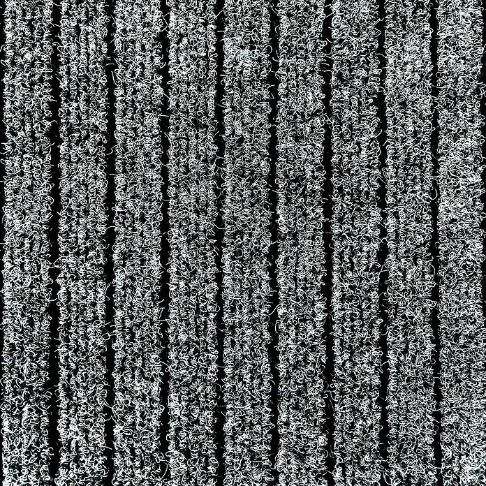 Fußmatte Dura - Anthrazit, 150 x 90 cm, 100 % Polypropylen - Nahaufnahme einer grauen Fußmatte mit vertikalen Streifen. Das robuste Material eignet sich ideal für den Eingangsbereich.