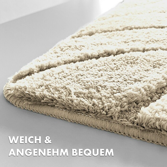 Floordirekt Badteppich Maris (150 x 80 cm, Ivory, 100% Polyester) | BAUHAUS