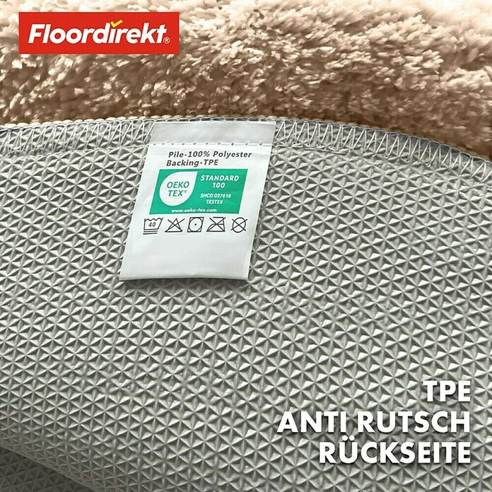 Floordirekt Badteppich Sky (95 x 95 cm, Beige, 100% Polyester) | BAUHAUS