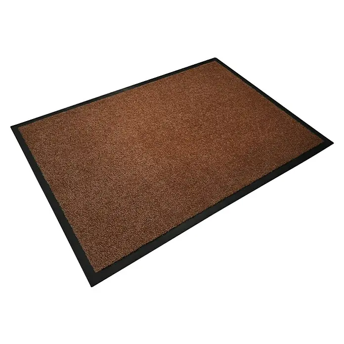 Fußmatte Monochrom - Braun, 180 x 60 cm, 100 % Polyamid - Braune Fußmatte mit schwarzer Umrandung, ideal für den Innen- und Außenbereich, um Schmutz und Feuchtigkeit fernzuhalten.