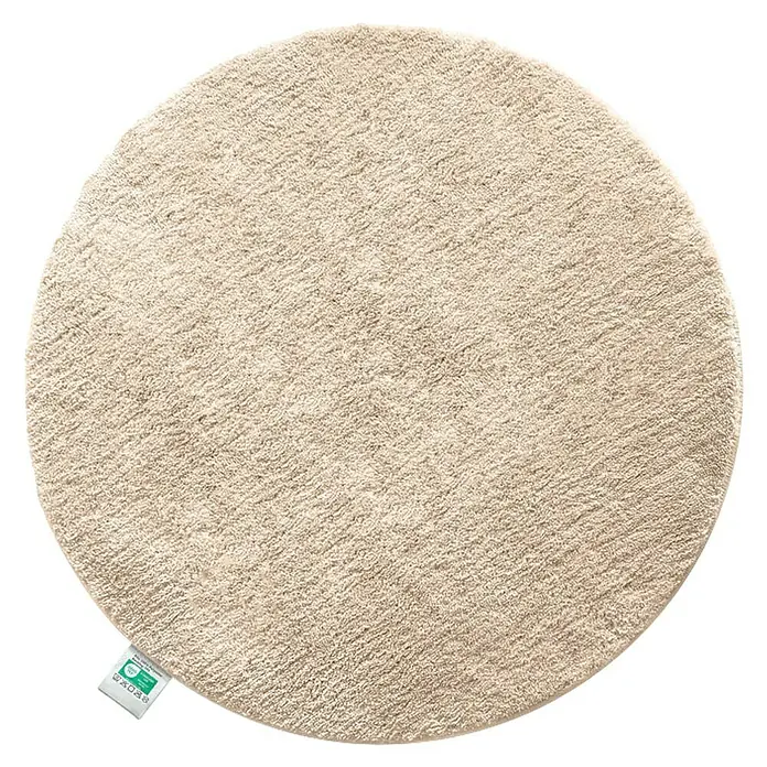 Floordirekt Badteppich Sky - 120 x 120 cm, Beige, 100% Polyester - Beiger, runder Teppich mit weicher Textur, ideal für Badezimmer oder Schlafzimmer, um Wärme und Komfort zu bieten.