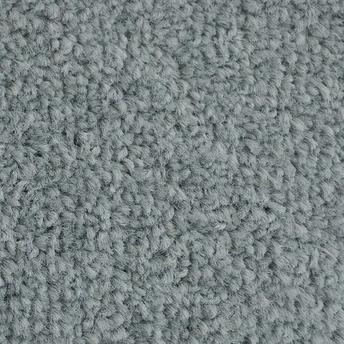 Fußmatte Monochrom - Silbergrau, 180 x 60 cm, 100 % Polyamid - Nahaufnahme eines grauen Teppichs mit weicher, strukturierter Oberfläche, ideal für Wohnräume.