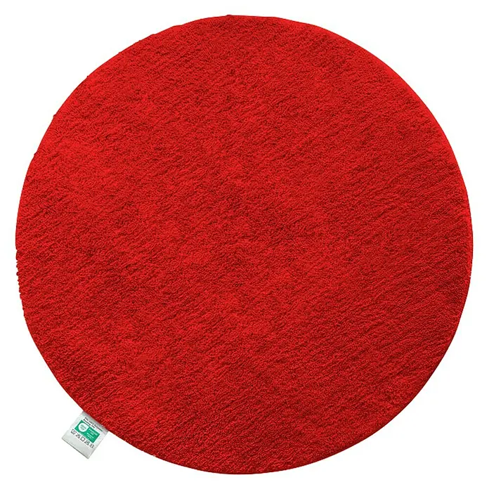 Floordirekt Badteppich Sky - 120 x 120 cm, Beerenrot, 100% Polyester - Roter runder Badteppich aus weichem Stoff, ideal für Badezimmer oder als dekoratives Element.