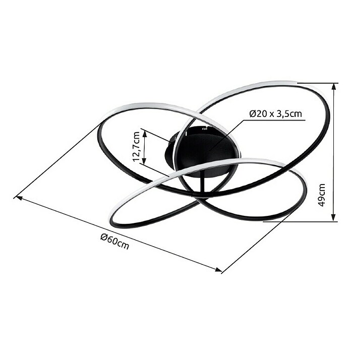 Globo LED stropna svjetiljka Panda  (30 W, Promjer: 600 mm, Topla bijela) | BAUHAUS