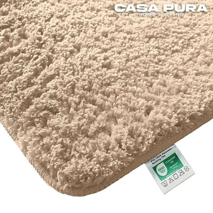Floordirekt Badteppich Sky - 120 x 70 cm, Beige, 100% Polyester - Beige Badematte von Casa Pura, weich und saugfähig für ein angenehmes Gefühl nach dem Duschen. Ideal für jedes Badezimmer.