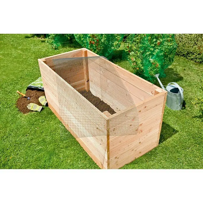 Gardol Hochbeetgitter - 2,1 x 1,1 m - Ein erhöhter Holzkasten für den Garten mit Drahtgeflecht-Abdeckung, um Pflanzen vor Schädlingen zu schützen. Praktisch für den Gemüseanbau.