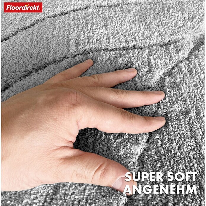 Floordirekt Badteppich Maris (120 x 120 cm, Silber, 100% Polyester) | BAUHAUS