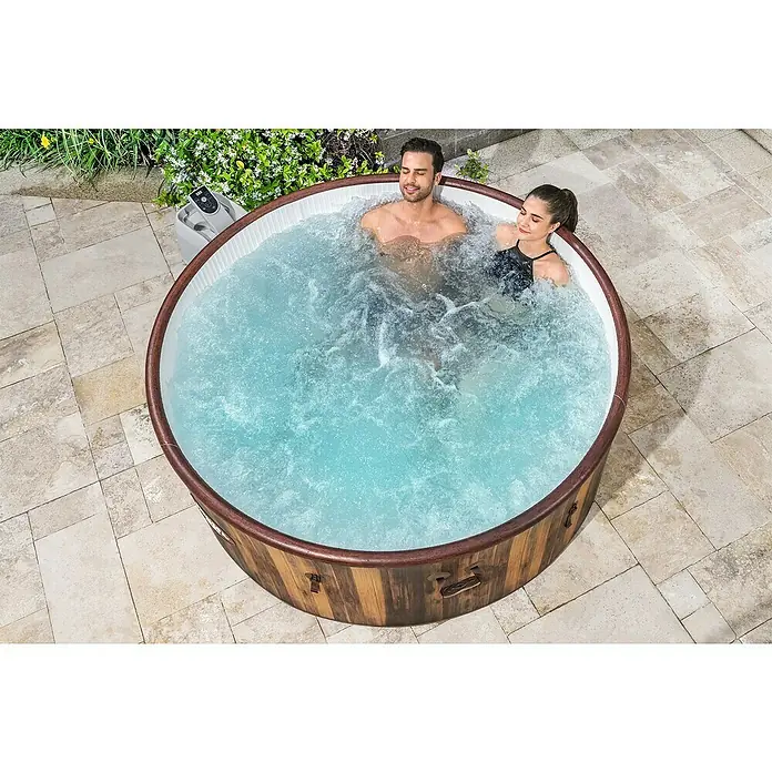Bestway Lay-Z-Spa Mobil-Whirlpool Helsinki AirJet Plus™ - Ø x H: 180 x 66 cm, Braun, 1.123 l - Entspannen Sie sich zu zweit in diesem luxuriösen Whirlpool. Er bietet eine stilvolle Optik und wohltuende Entspannung für Körper und Geist.