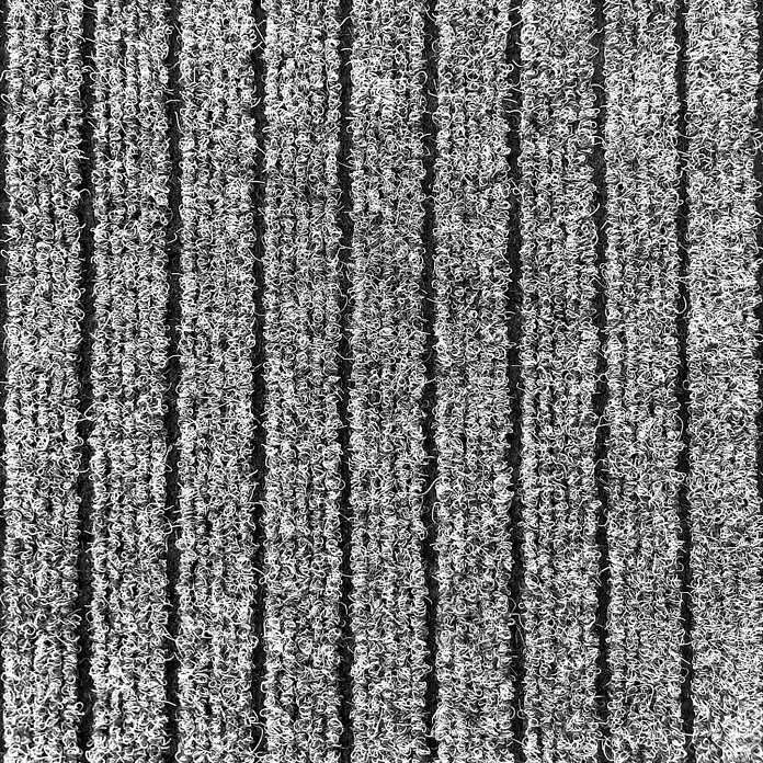 Fußmatte Dura - Grau, 120 x 66 cm, 100 % Polypropylen - Grauer Teppich mit gerippter Textur und dezentem Muster. Ideal für Eingangsbereiche oder stark frequentierte Zonen, bietet Funktionalität und Stil.