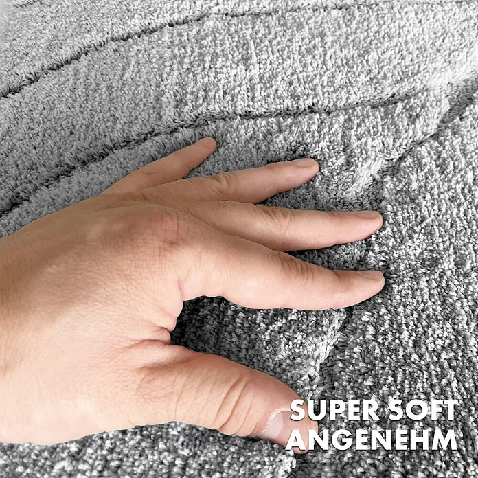 Floordirekt Badteppich Maris - 150 x 80 cm, Silber, 100% Polyester - Ein weicher grauer Badteppich mit OEKO-TEX-Siegel, der sich angenehm anfühlt und für Komfort im Badezimmer sorgt.