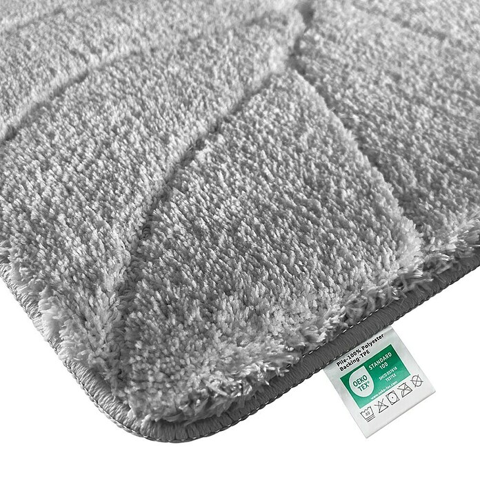 Floordirekt Badteppich Maris (80 x 50 cm, Silber, 100% Polyester) | BAUHAUS