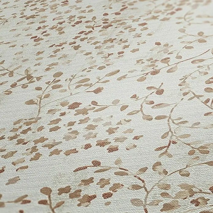 A.S. Création Pintwalls 2 Vliestapete Blumen - Creme-Beige-Braun, Floral, 10,05 x 0,53 m - Nahaufnahme einer Tapete mit zarten, braunen floralen Mustern und dezenter Textur. Elegantes Design für stilvolle Wandgestaltung.