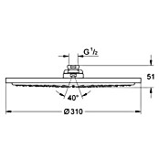 Grohe Kopfbrause Rainshower Cosmopolitan 310 (Durchmesser: 31 cm, 15 l/min bei 3 bar, Anzahl Funktionen: 1, Chrom)