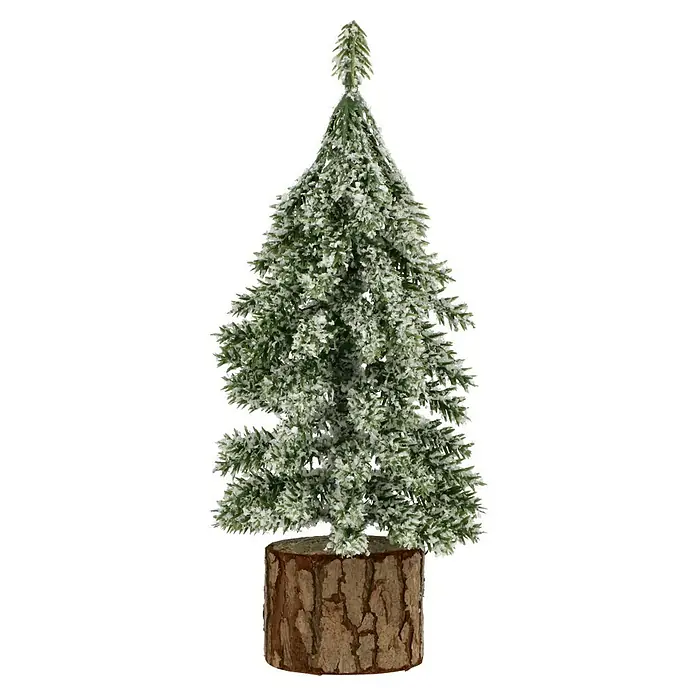 Mini-Weihnachtsbaum - Höhe: 19 cm - Dekorative, kleine, schneebedeckte Weihnachtstanne im Topf für festliche Stimmung. Ideal als Tischdeko oder Geschenk in der Weihnachtszeit.