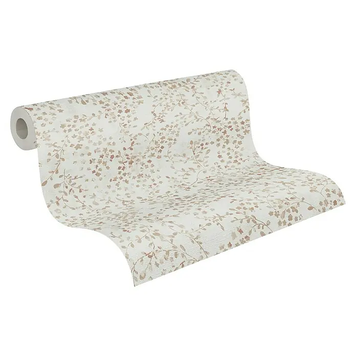 A.S. Création Pintwalls 2 Vliestapete Blumen - Creme-Beige-Braun, Floral, 10,05 x 0,53 m - Eine Rolle Tapete mit zartem, floralem Muster in warmen Farben, die eine elegante und natürliche Atmosphäre schafft.