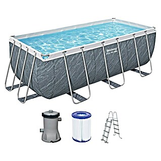 Bestway Opzetzwembad Power Steel (l x b x h: 412 x 201 x 122 cm, Grijs, 8.124 l)