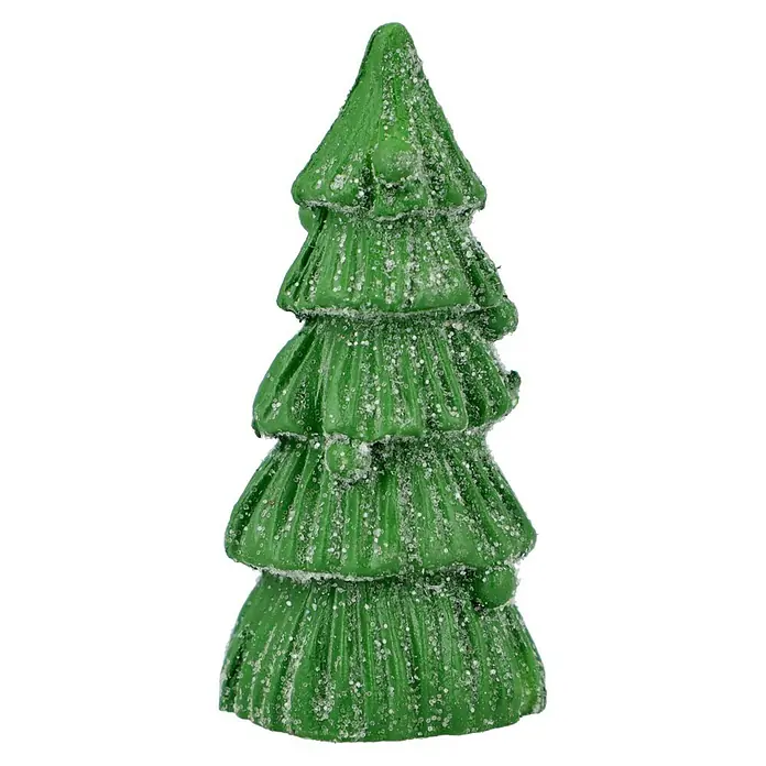 LED-Weihnachtsdorf Lebkuchenhaus - 9,5 x 9,5 x 13 cm, LED, Batteriebetrieben - Dekorativer, grüner Weihnachtsbaum mit glitzernden Akzenten, ideal für festliche Tischdekorationen oder als charmantes Wohnaccessoire.