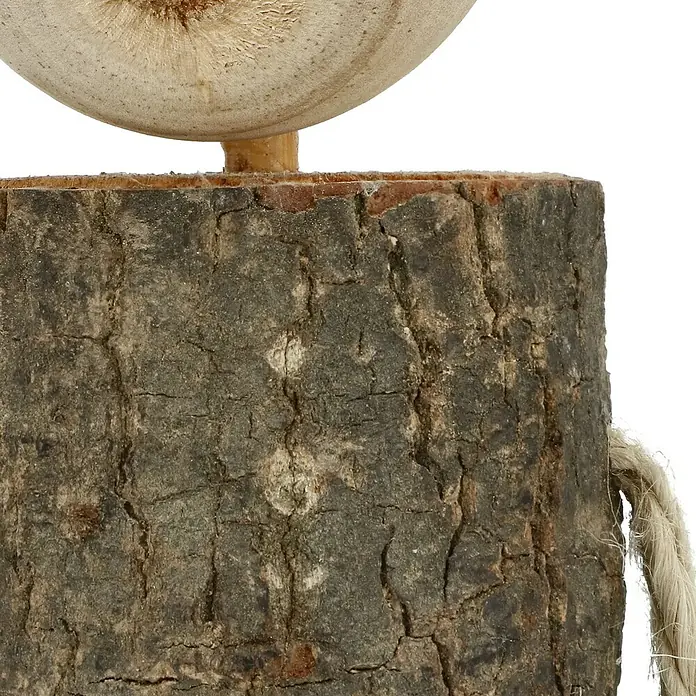 Dekofigur Weihnachtsrentier - L x B x H: 12 x 8 x 20 cm, Holz - Nahaufnahme eines hölzernen Deko-Pilzes mit sichtbarer Baumrinde und Maserung. Perfekt für eine natürliche Wohnraumgestaltung.