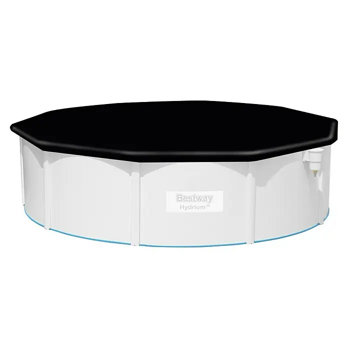 Bestway Pool-Abdeckplane - Durchmesser: 493 cm, Material: Kunststoff - Das Bestway Hydrium Pool-Set ist ein hochwertiger Stahlwandpool, der für jahrelangen Badespaß sorgt und eine tolle Ergänzung für jeden Garten ist.