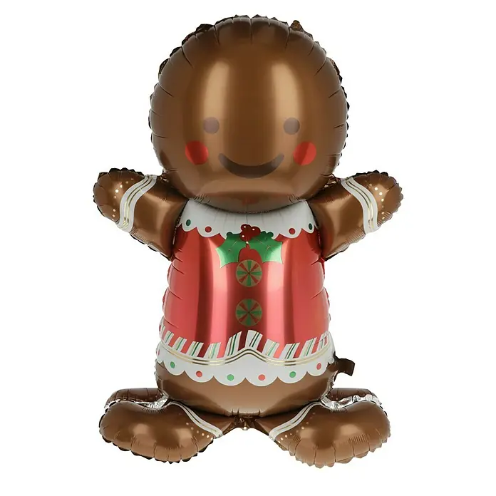 Luftballon Lebkuchen -  - Folienballon im Lebkuchenmann-Design, ideal für Weihnachtsdekorationen und festliche Anlässe. Niedlicher Hingucker für die Feiertage.