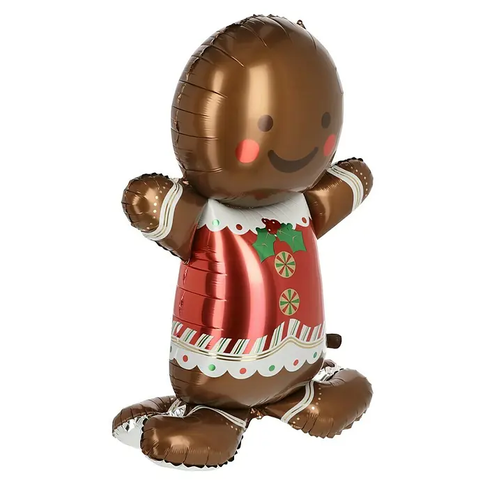 Luftballon Lebkuchen -  - Dieser Folienballon in Lebkuchenmann-Form ist die perfekte festliche Dekoration für Ihre Weihnachtsfeier.