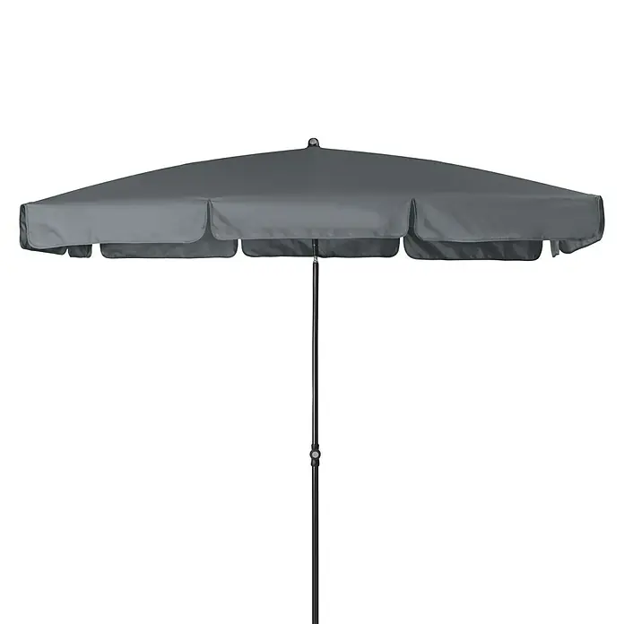 Doppler Sunline Marktschirm Waterproof Neo - Anthrazit, Bespannungsmaß (L x B): 225 x 120 cm - Grauer viereckiger Sonnenschirm mit einem stabilen Metallständer, ideal für Gärten und Terrassen, bietet Schatten und Schutz vor Sonne.