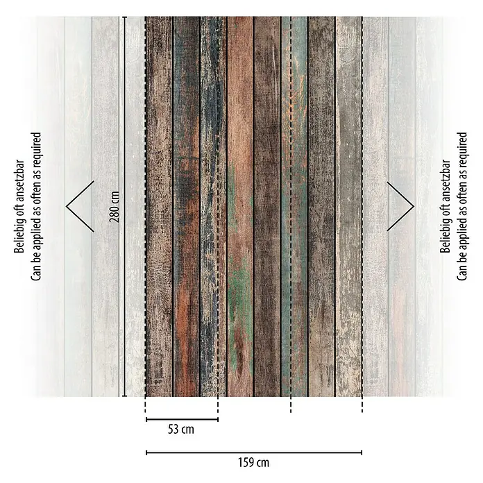 A.S. Création The Wall 3 Fototapete Holz-Optik - B x H: 159 x 280 cm, Vlies - Wandtapete mit Holzplanken-Design, 280 cm hoch, 159 cm breit, rapportierbar. Ideal für eine rustikale Raumgestaltung.