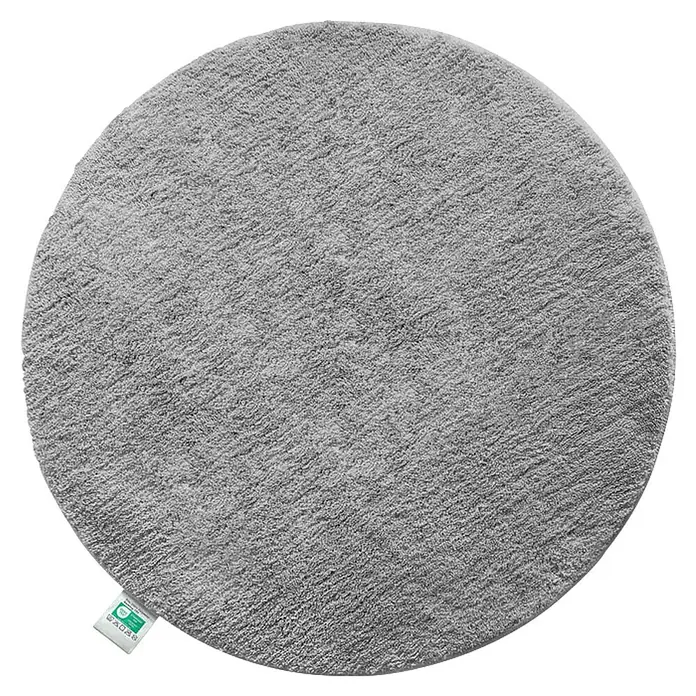 Floordirekt Badteppich Sky - 95 x 95 cm, Silbergrau, 100% Polyester - Grauer runder Badteppich mit weicher Textur. Ideal für Badezimmer, um Komfort und Stil zu verbinden.