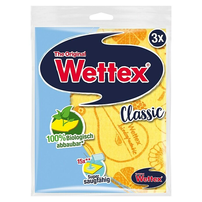 Wettex Schwammtuch (3 Stk., Gelb, 22 x 18 cm)