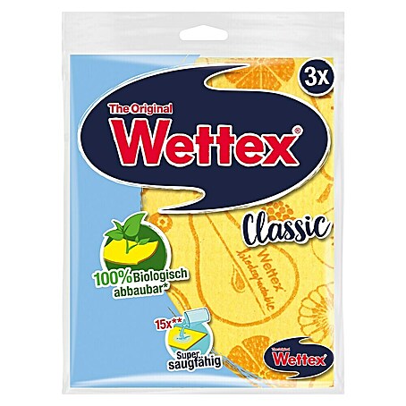 Wettex Schwammtuch (22 x 18 cm, Gelb, 3 Stk.)