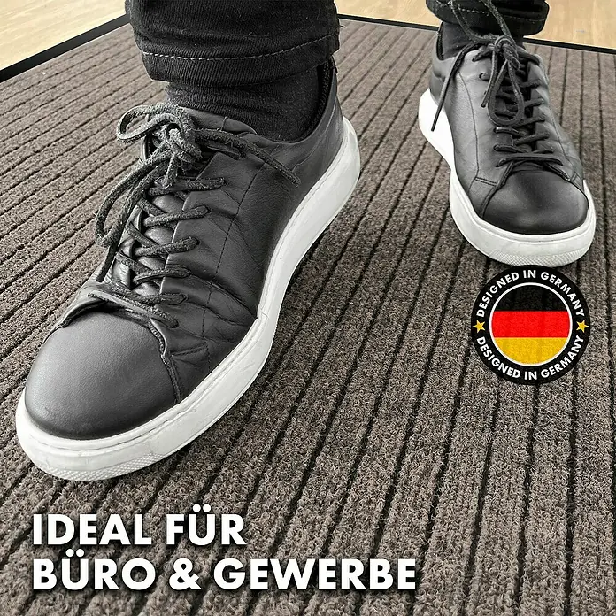 Fußmatte Dura - Beige, 120 x 90 cm, 100 % Polypropylen - Büromatte in Braun, ideal für Büro und Gewerbe, mit "Designed in Germany"-Logo.