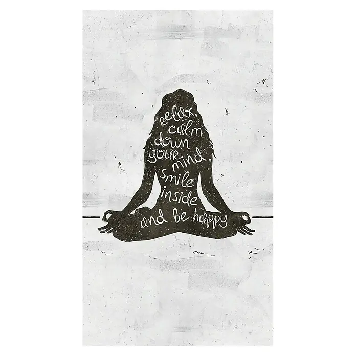 A.S. Création The Wall 3 Fototapete Meditation - B x H: 159 x 280 cm, Vlies - Abbildung einer Yoga-Silhouette mit inspirierendem Text. Ein schönes Wandbild, das Ruhe und Wohlbefinden vermittelt.