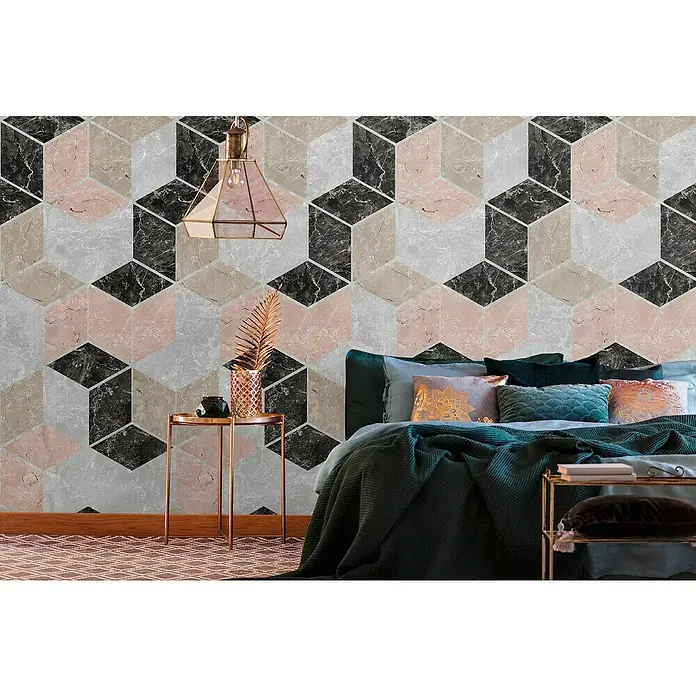 A.S. Création The Wall 2 Fototapete Würfel - B x H: 159 x 280 cm, Vlies - Wandtapete mit geometrischem Würfelmuster in Marmoroptik, moderne Inneneinrichtung für Schlafzimmer.