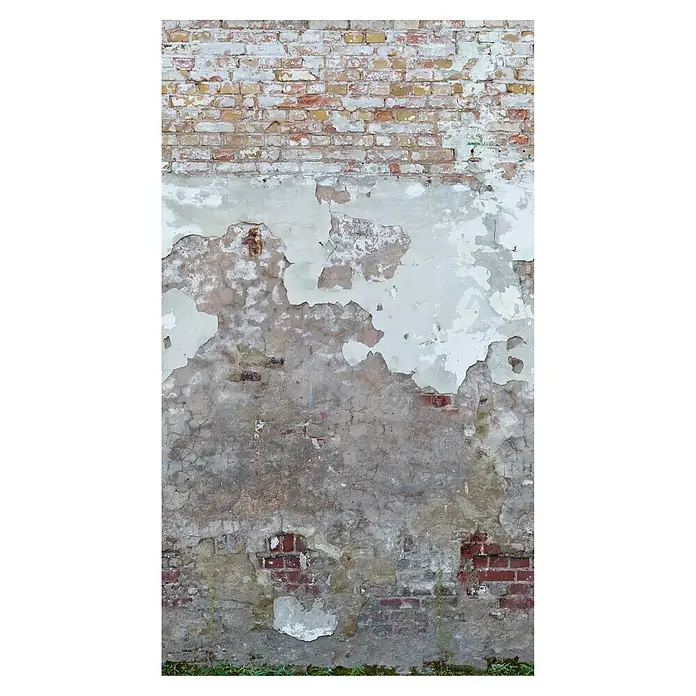 A.S. Création The Wall 2 Fototapete mit verwitterter Steinwand - B x H: 159 x 280 cm, Vlies - Alte Ziegelmauer mit abblätterndem Putz. Ein interessantes Produkt für Liebhaber von Vintage-Texturen und rustikalem Charme.
