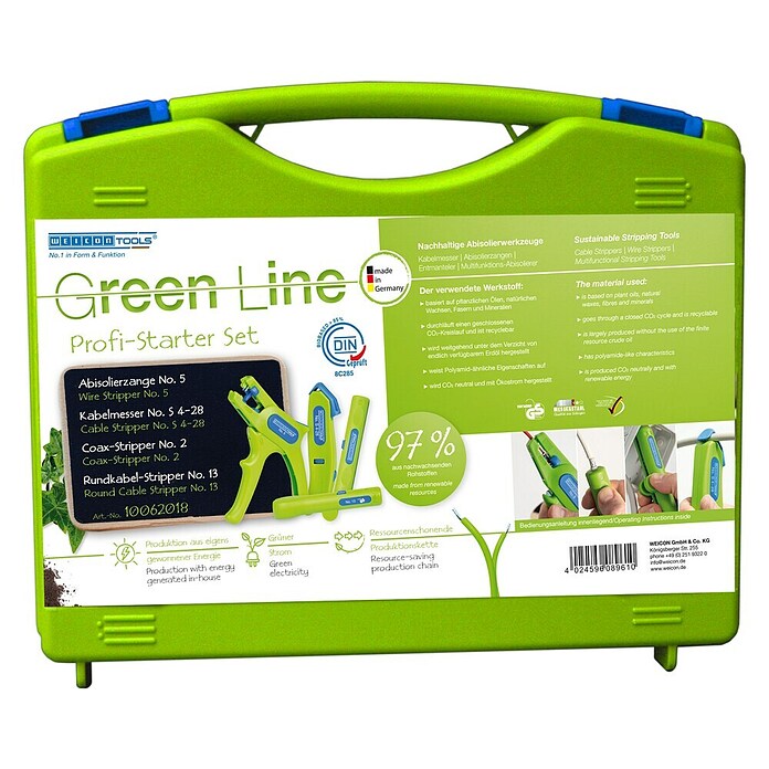 Weicon Odstranjevalec kabelske izolacije Set Green Line  (Biopolimer, Zelena) | 3465 - sonstige Elektronikprodukte | CBMC - Elektronikartikel | CBM - Elektroartikel | CB - Elektroinstallation | C - Elektro | BAUHAUS