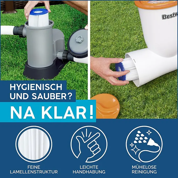 Bestway Filterkartusche - Filterleistung: 5.678 l/h - Hygienische Poolfilterkartuschen für sauberes Wasser. Einfache Handhabung und mühelose Reinigung für kristallklares Poolwasser.