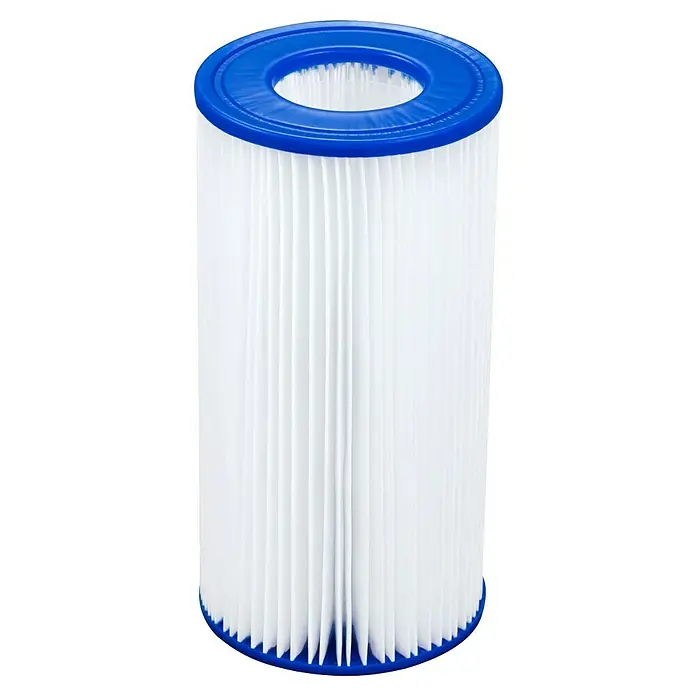 Bestway Filterkartusche - Filterleistung: 5.678 l/h - Poolfilterkartusche mit blauem Ober- und Unterteil und weißen Filterlamellen.