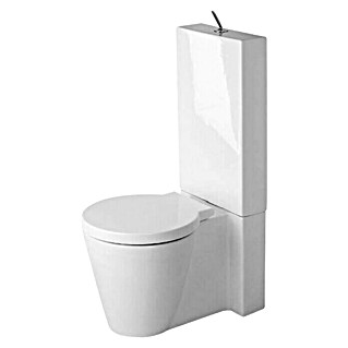 Duravit Starck 1 Stand-WC-Kombination (Mit Spülrand, Mit schmutzabweisender Glasur, Spülform: Tief, WC Abgang: Waagerecht, Weiß)