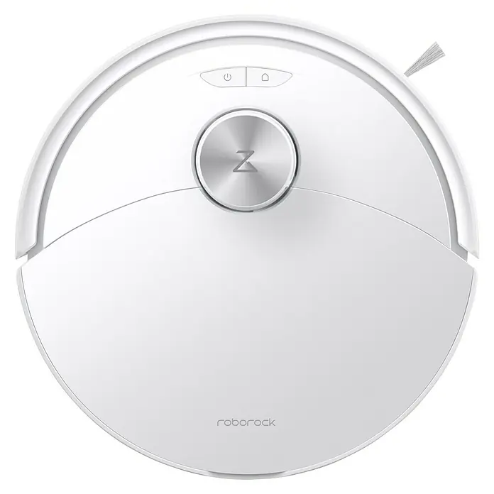 Roborock Saugwischroboter Q10 VF White - Saugkraft: 10.000 Pa, Akkulaufzeit: 150 min, Fassungsvermögen Roboter: 500 ml, Weiß - Nahaufnahme eines weißen Roborock S8 Staubsaugerroboters, der fortschrittliche Reinigungstechnologie für Ihr Zuhause bietet.