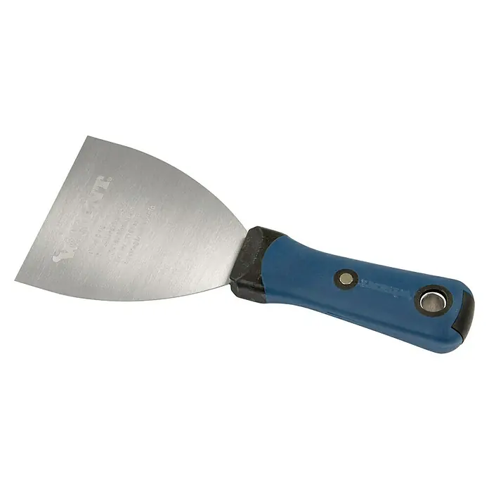 Wisent Malerspachtel mit Softgriff - Klingenbreite: 100 mm - Spachtel mit blauem Griff für präzises Auftragen und Glätten von Materialien. Ideal für Bauarbeiten und Renovierungen.