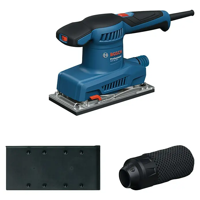 Bosch Professional Elektro-Schwingschleifer GSS 20-18 A -  - Bosch GSS 20-18 A Professional Flächenschleifer mit Zubehör für präzises Schleifen verschiedener Oberflächen.