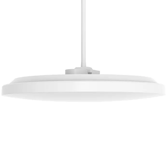 Ritter Leuchten LED-Pendelleuchte - 24 W, L x B x H: 35 x 35 x 100 cm, Neutralweiß - Ein weißes, rundes LED-Panel, das von der Decke hängt und eine moderne und minimalistische Beleuchtung bietet. Perfekt für jeden Raum.